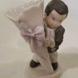 Kim Anderson's - PAAP - Boy Holding Porcelain Bisque Bud Vase - #296090 - 1997
